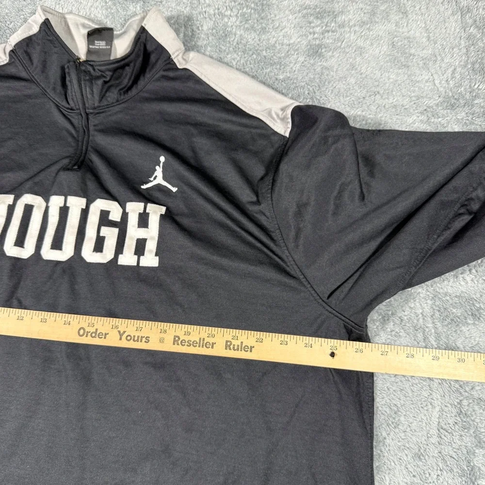 Vintage Jordan HOUGH 2XL Mens Quarter Zip Pullover Shirt Black Gray Athletic‎